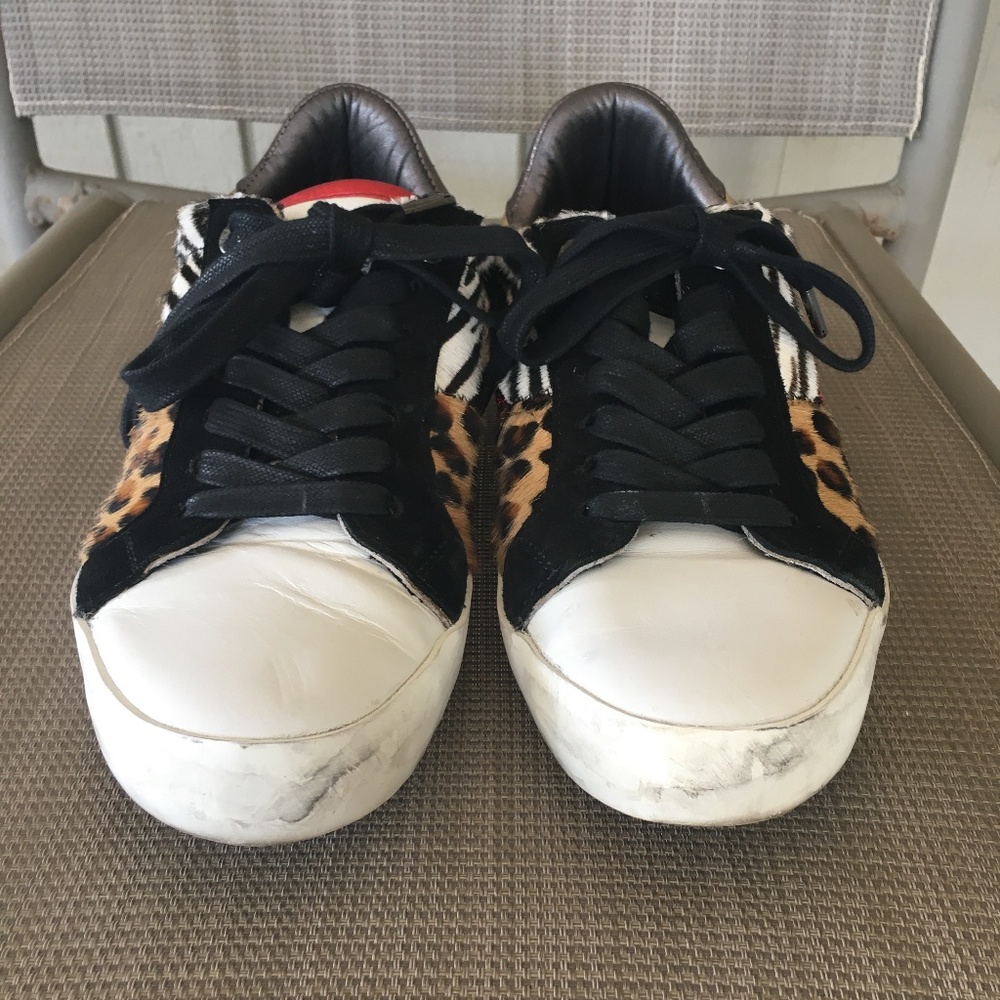 Zadig & Voltaire Animal Hair Leopard Zebra Glitter Sneakers - Picture 7 of 10